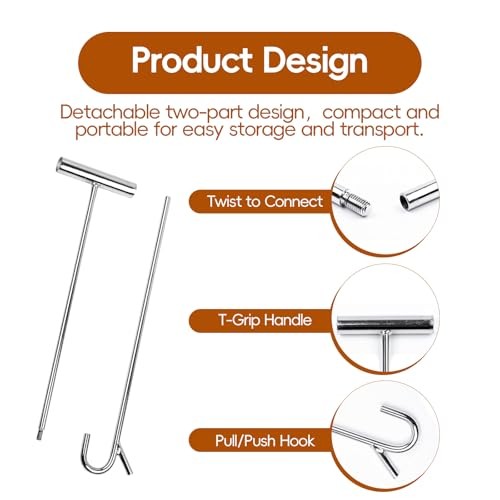 5th Wheel Pin Puller 31" Heavy-Duty Solid Steel Chrome Plated Detachable 1pack