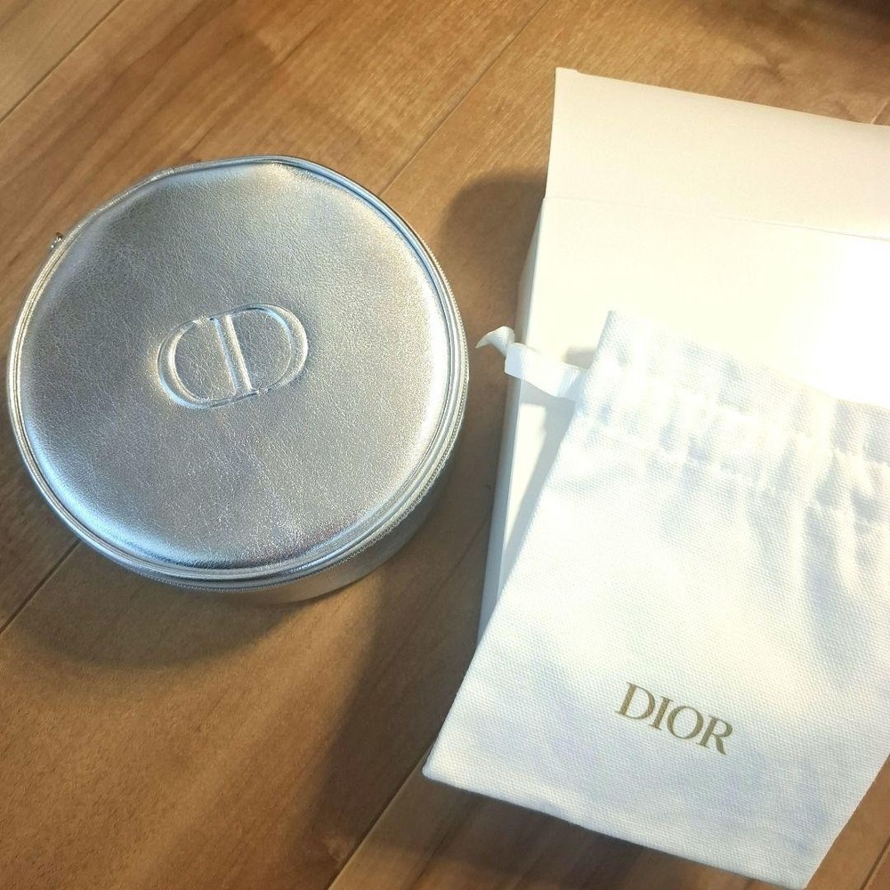 Christian Dior Novelty Silver Vanity Pouch Authentic
