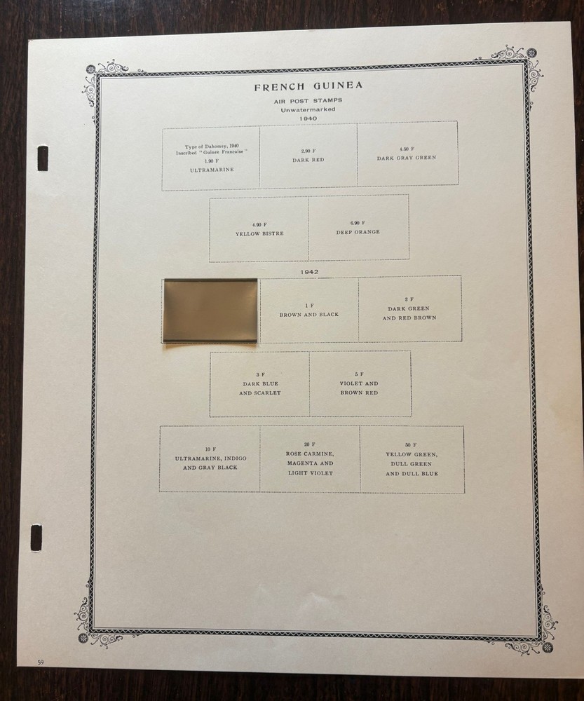 Scott Specialty Album pages for French Guinea