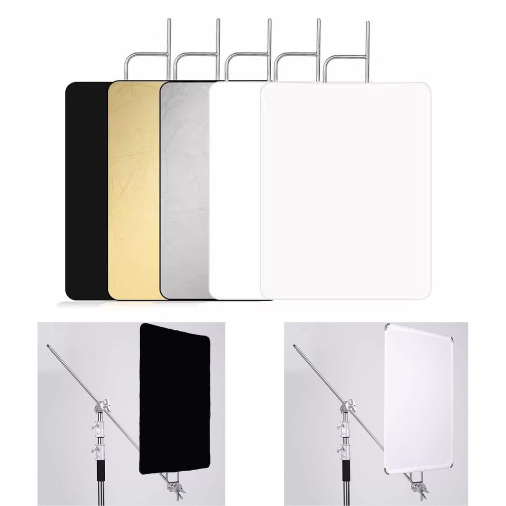 30"x36"/75x90cm Light Reflector Flag Panel Kit, 5-in-1 Diffusion Scrim Transl...