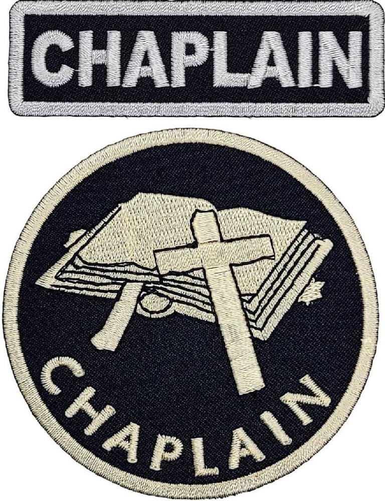 CHAPLAIN CHRISTIANS EMBROIDERED PATCH -2PC Bundle iron On Sew  3.0 inch