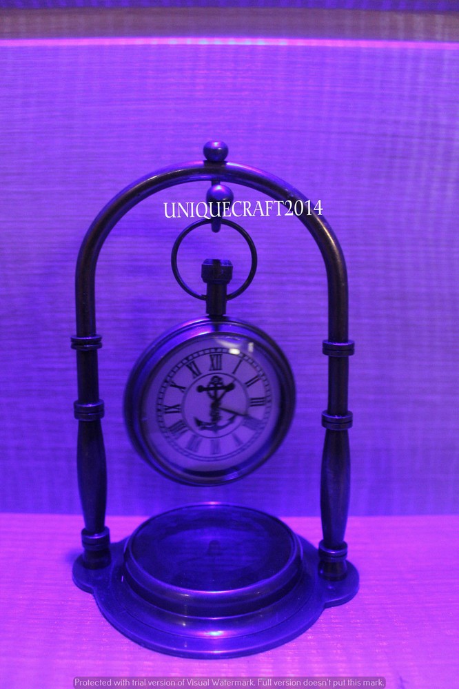 SET OF 2 PC NAUTICAL TABLE TOP DECOR TABLE CLOCK SOLID BRASS WATCH COMPASS X-MAS