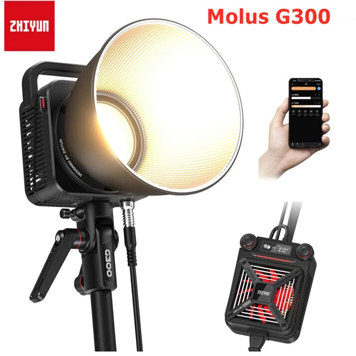 Zhiyun Molus G300 300W Bi-Color LED Video Light Photography Lighting 2700K-6500K