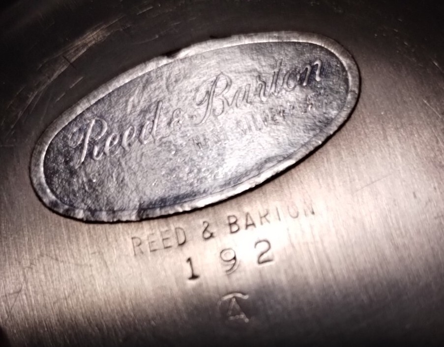 Vtg Reed & Barton TEAL GREEN Silver Plate Enamel Bowl small trinket candy 192