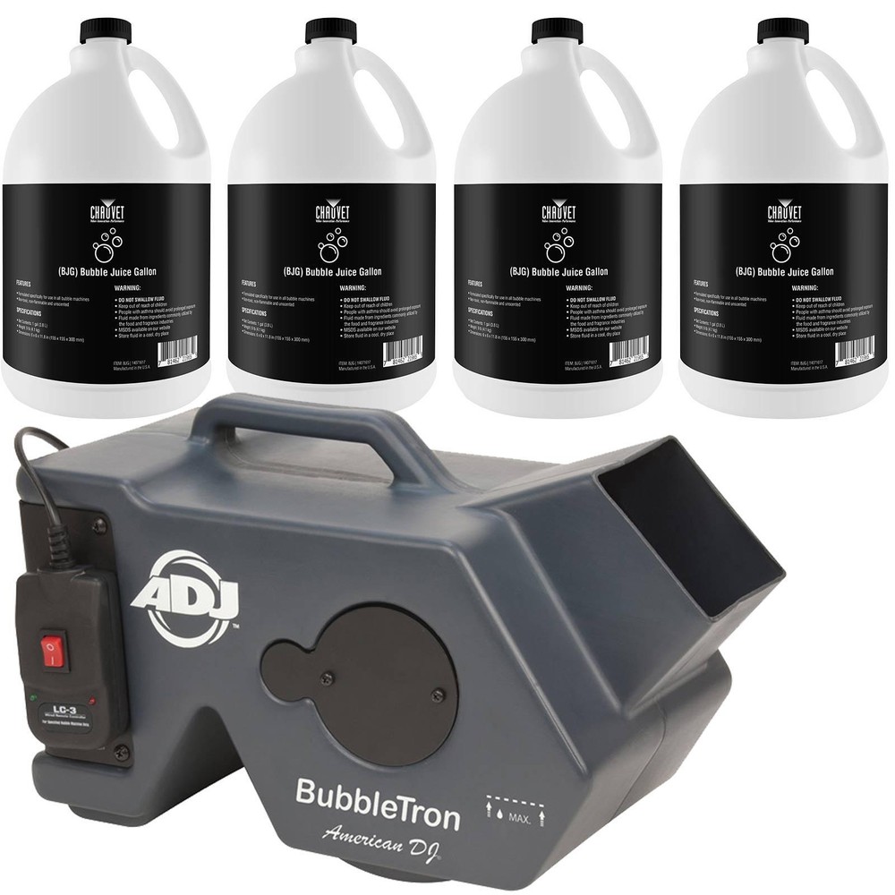 ADJ BubbleTron Bubble Machine + 4 Bubble Fluid Gallon