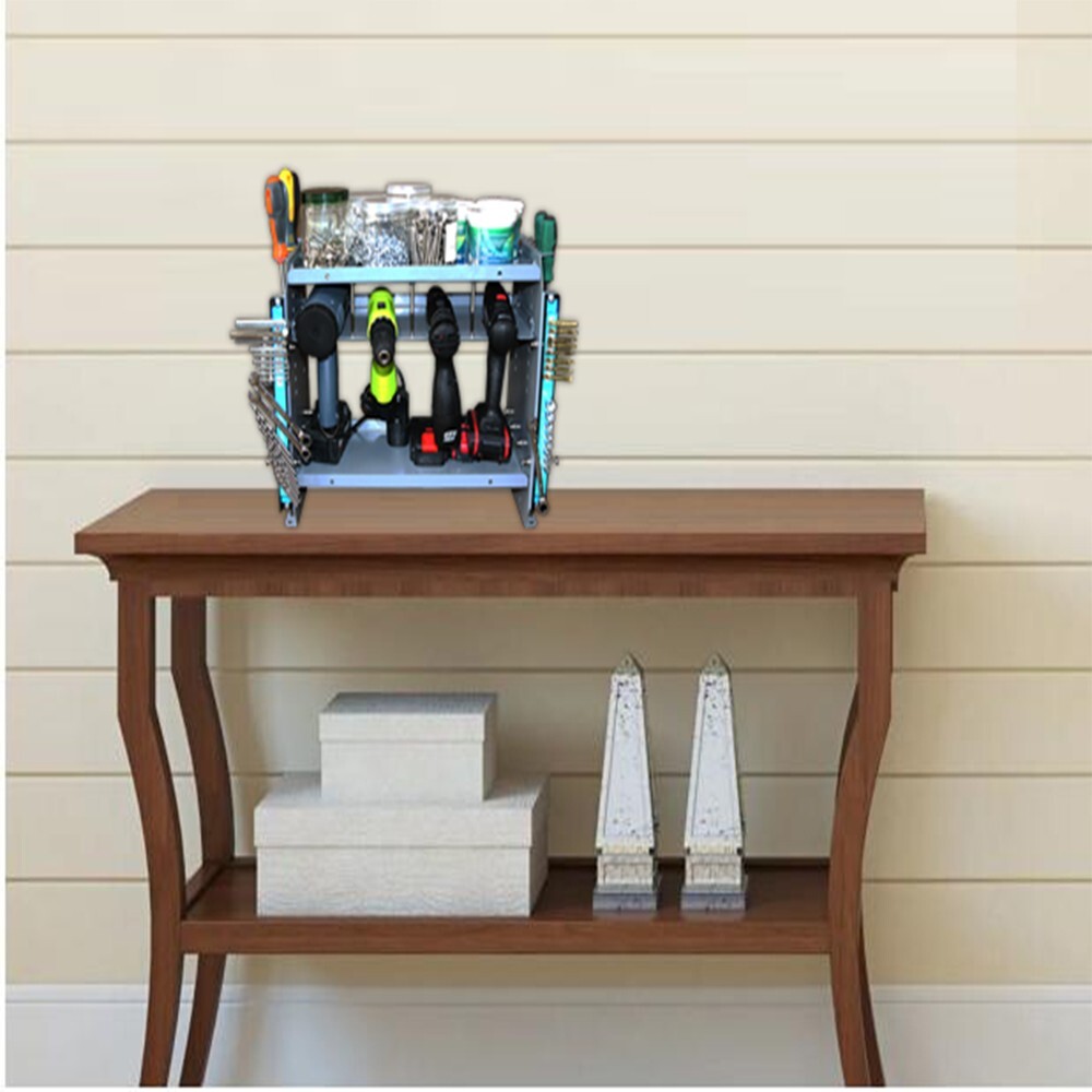 Multi-function Fixed Wall Type Three-layer Tool Rack w/12" Magnetic Strip 005821