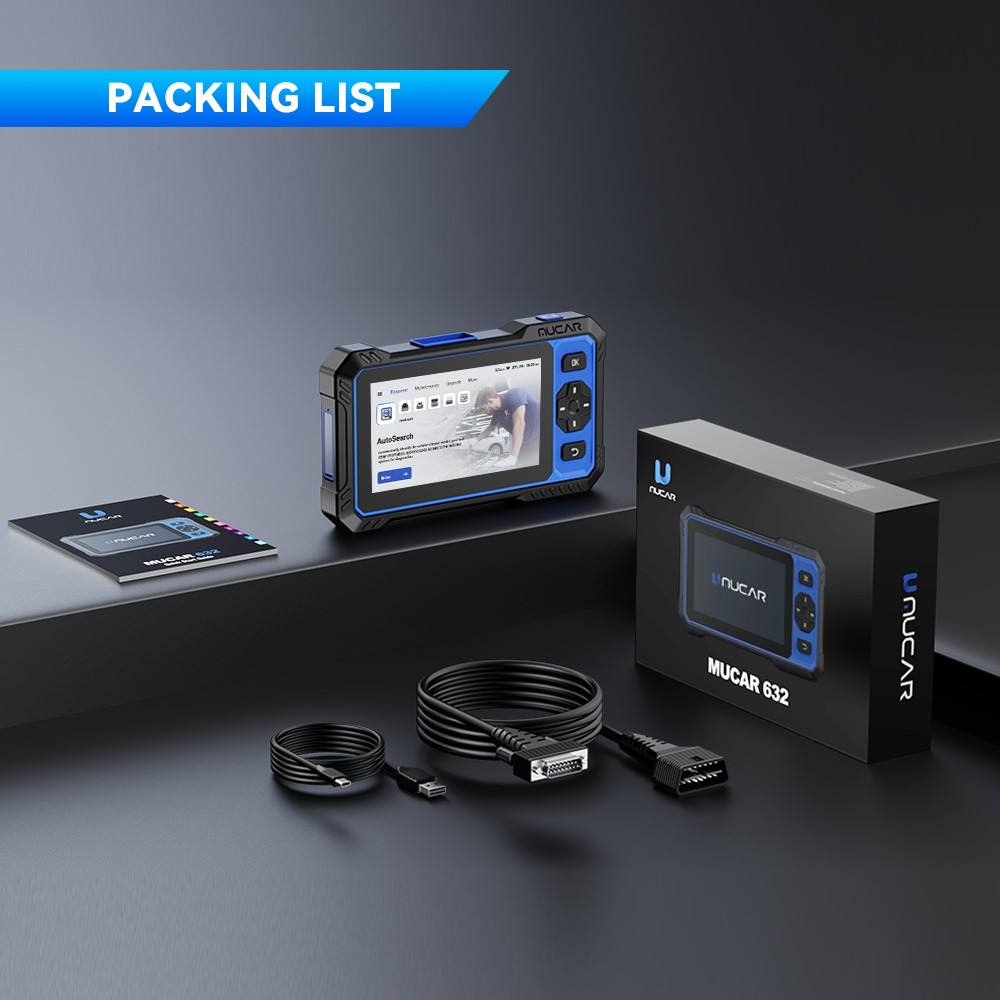 Mucar 632 AI OBD2 Scanner Diagnostic Tool Auto Engine ABS SRS Fault Code Reader