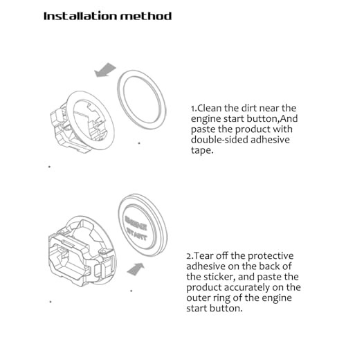 Push to Start Button Cover, Engine Start Stop Button Cover, Cool Car Red