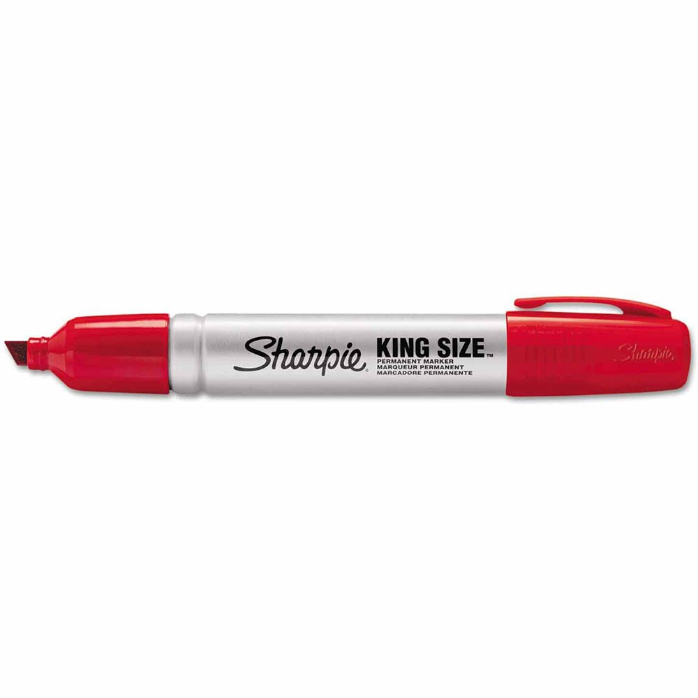 Sharpie 15002 King Size Water-Resistant Chisel Tip Permanent Marker Red
