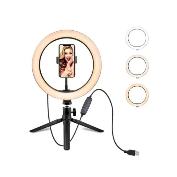 10" LED Ring Light & 2.1M Tripod Stand for Cameras