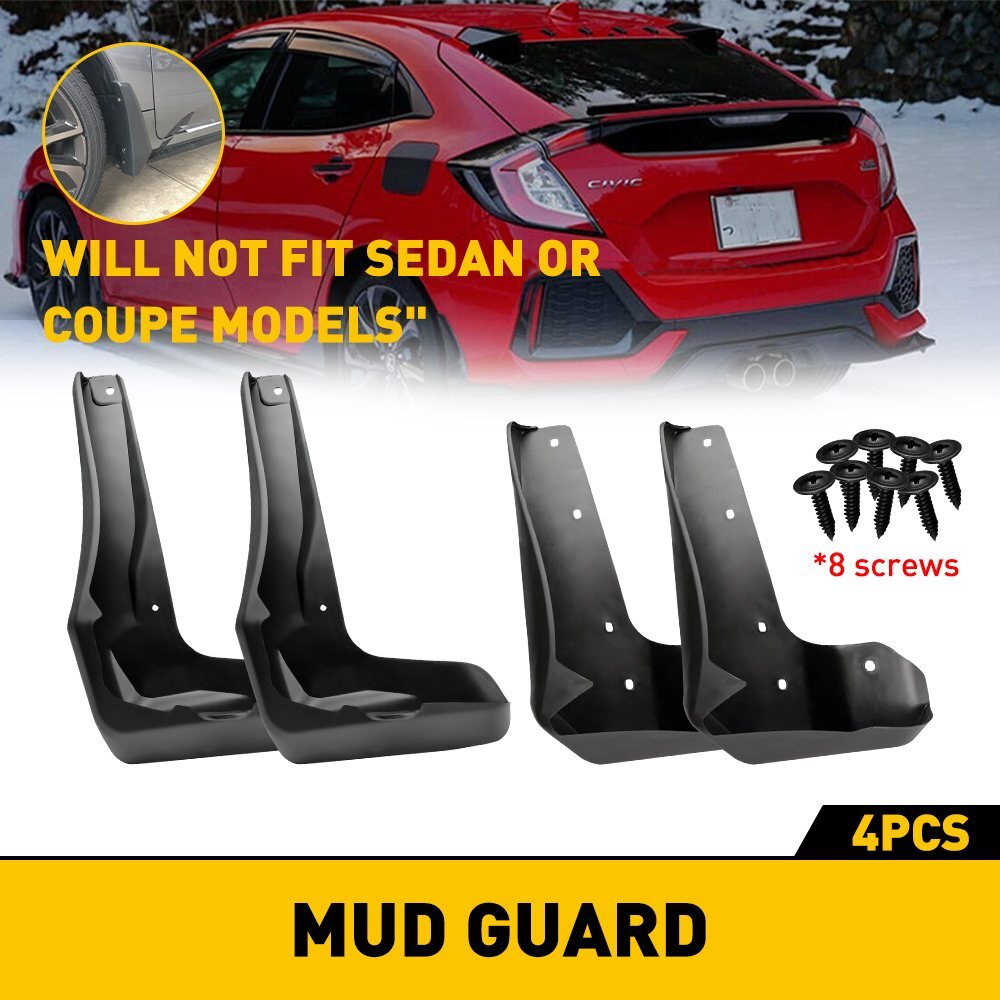 For Honda Civic Hatchback 2017-2021 Hatch Mud Flaps Splash Guards Mudguards Set