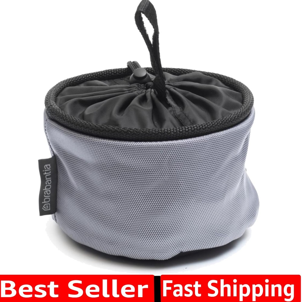 Compact Clothespin Storage Bag with Hanging Loop & Closing Cord Gray Space Sa...