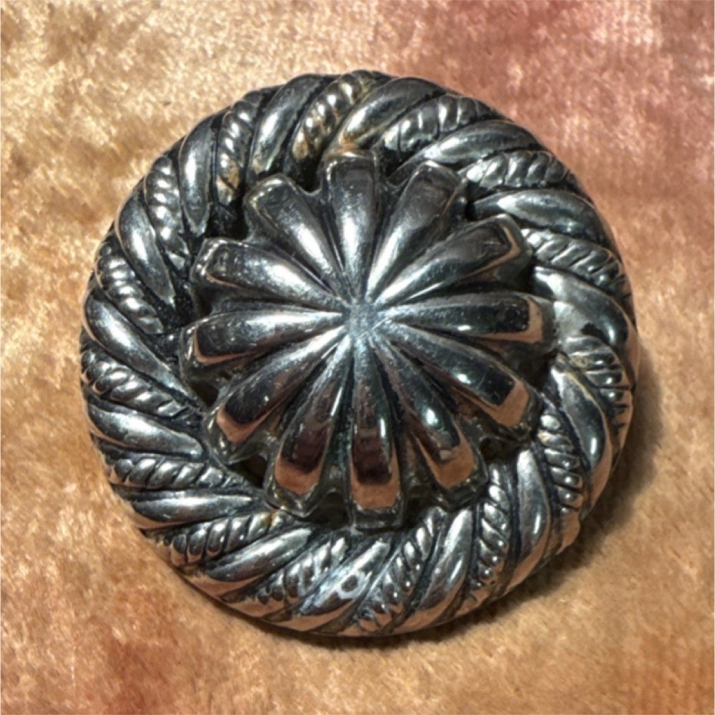 Silver Metal Slotted Concho for Belts & Saddles Cowboy Western Theme