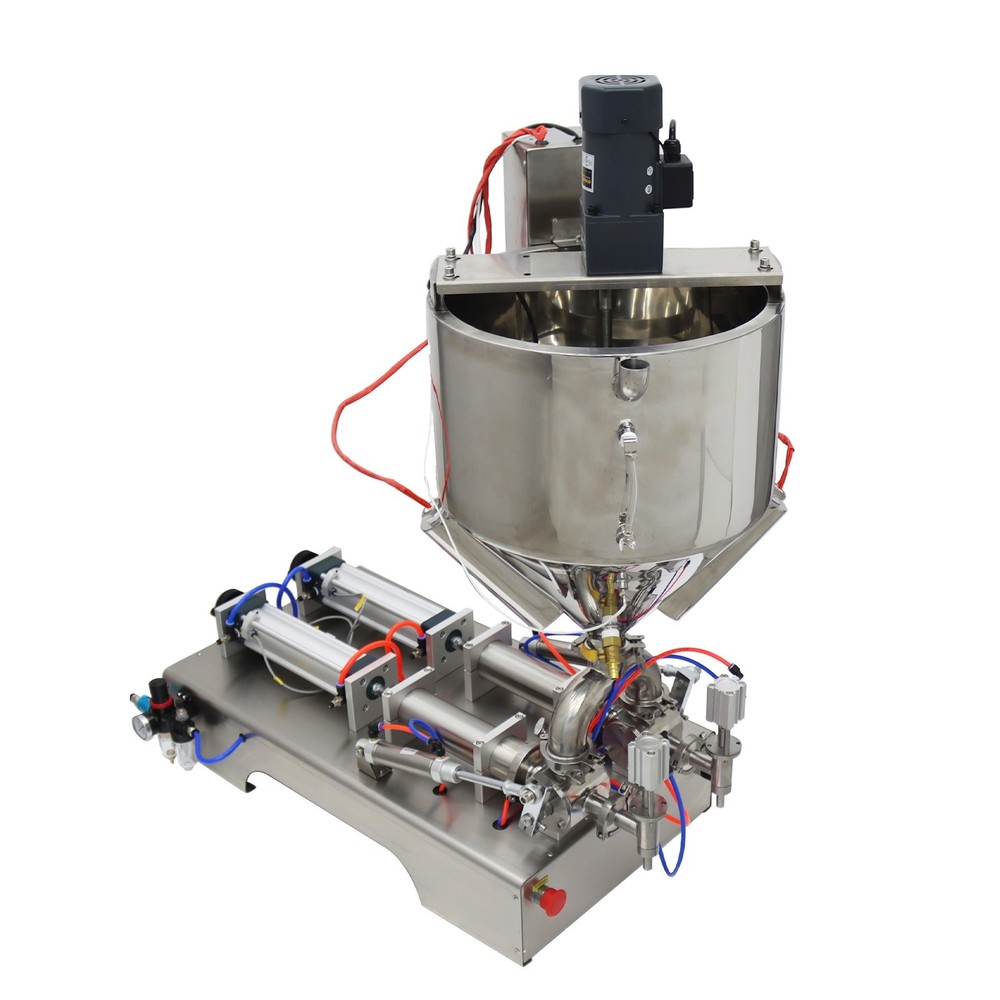50-500ml Paste Liquid Filling Machine W/ Mixing,Heating Function 2Nozzle Filling