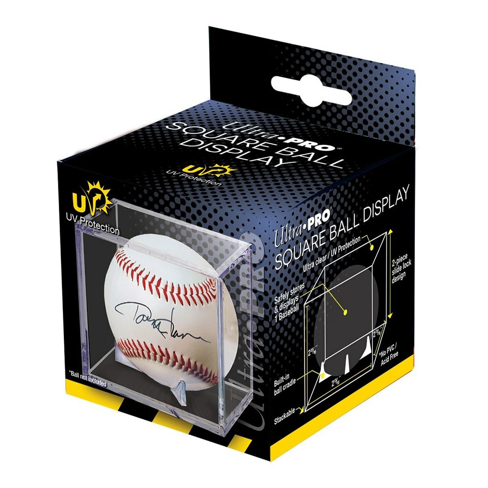 Ultra Pro Square UV Protected Baseball Holder Cube Display Case Built In Cradle