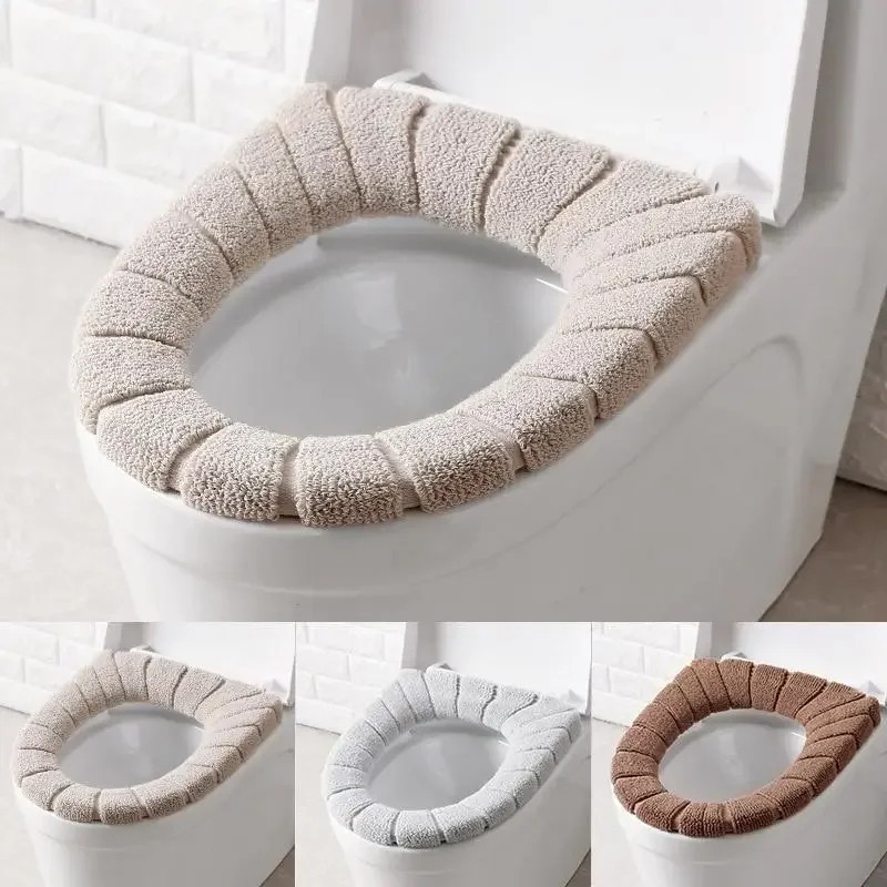 Bathroom Toilet Seat Pad Closestool Washable Soft Padded Warm Mat Cushion Cover