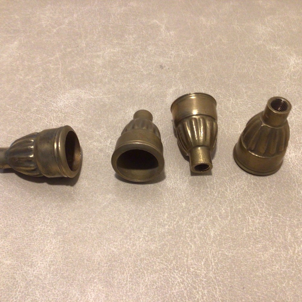 4 Cast Brass Chandelier /Candlestick Ends ￼
