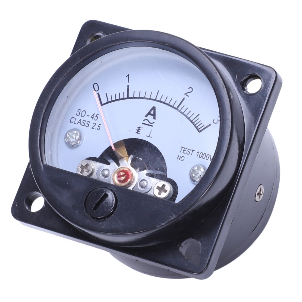 AC 0-3A Round Analog Panel Meter Current Meter Ammeter Black P8F37863