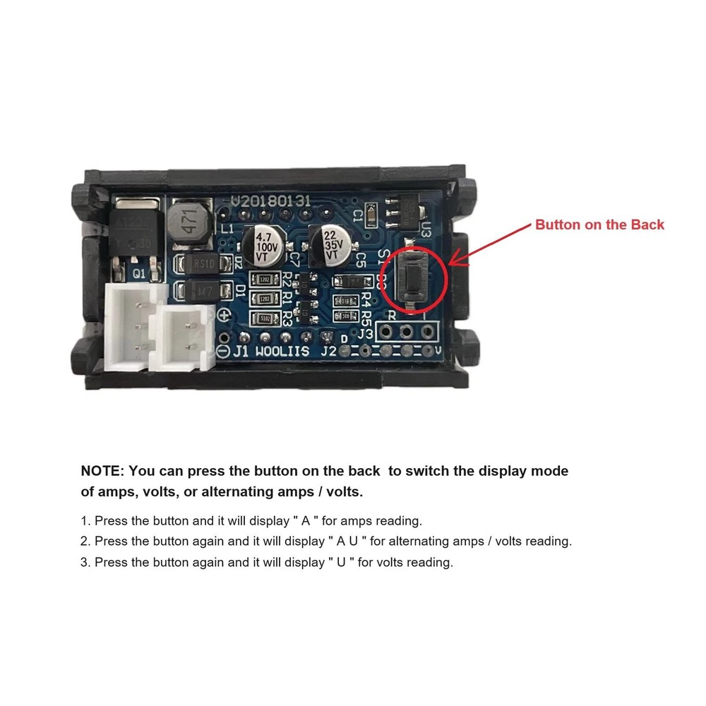 DC 5-120V 100A Mini Digital Amp Meter Gauge with Hall Effect Sensor Ammeter