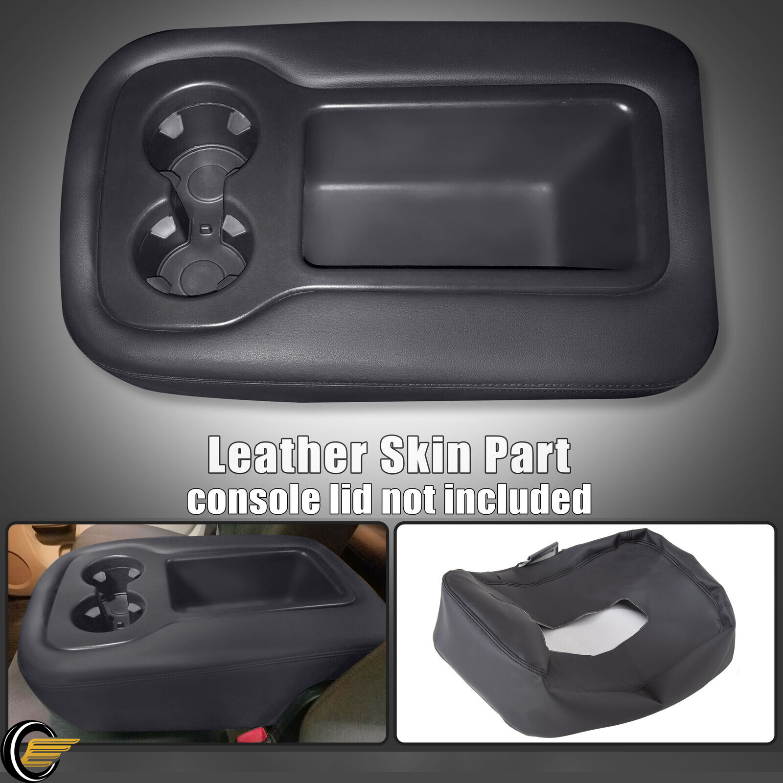 For 2007 08-14 Chevy Silverado 1500 2500 Leather Armrest Console Jump Seat Cover