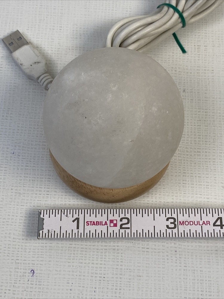 White Crystal Ball Desk Light Color Changing USB Plug EUC