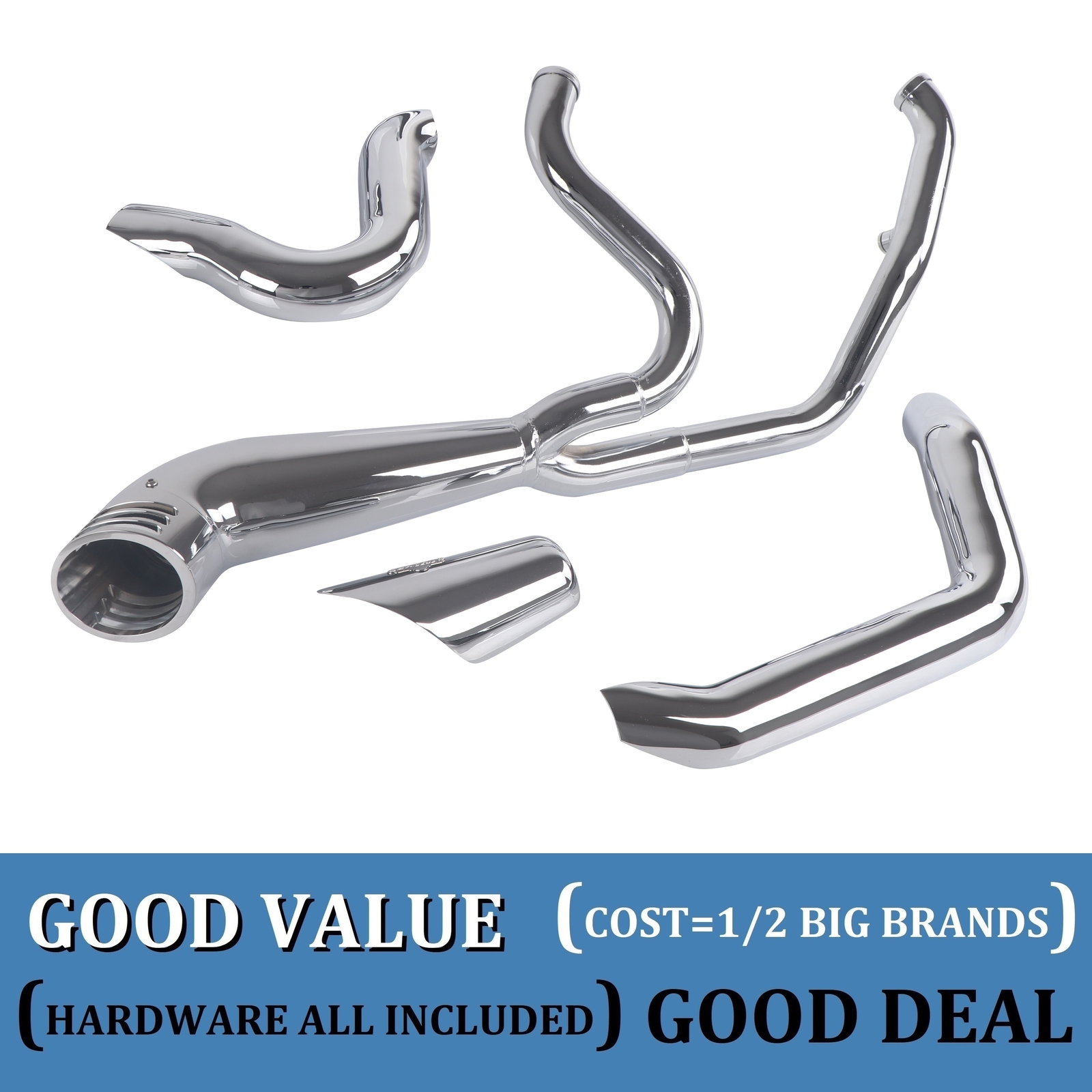 2 Into 1 Exhaust Pipes for Harley 1995-2016 Full Exhaust System Upgrading Chrome