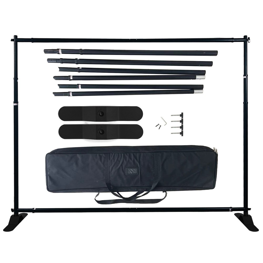 8x10ft Adjustable Background Support Stand Photography Backdrop Crossbar Kit