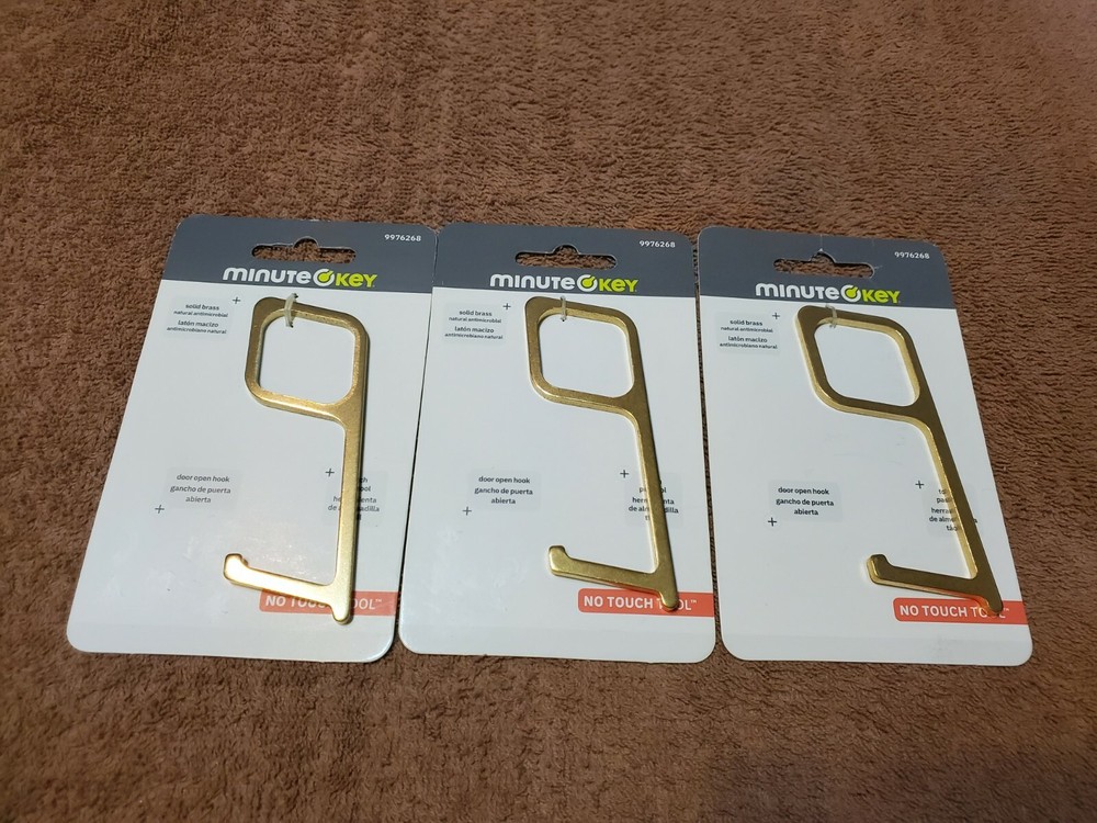 Minute Key No Touch Tool Solid Brass Anti-microbial By Hillman (3)
