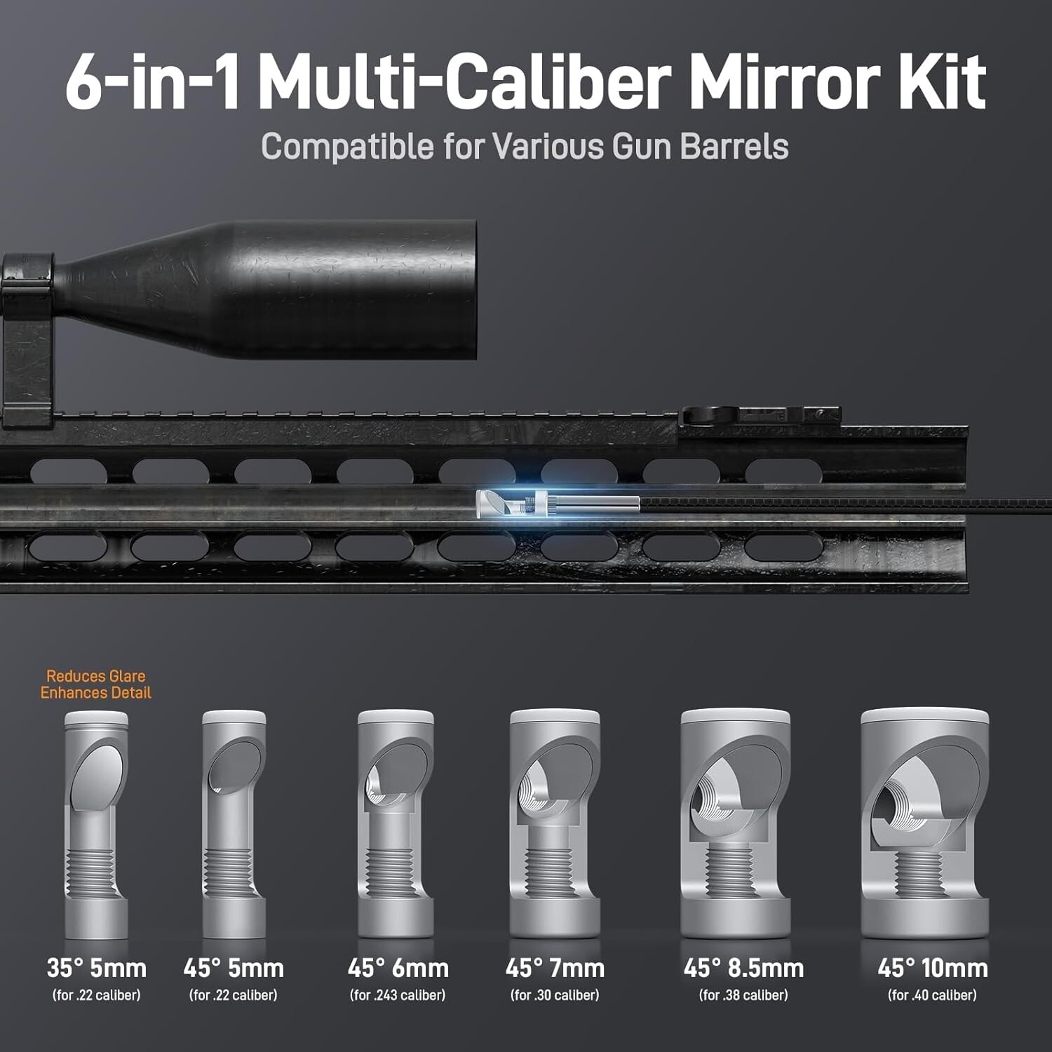 Teslong USB C 45inch Flexible Rifle Borescope Gun Cleaning Camera Fits .20 Calib