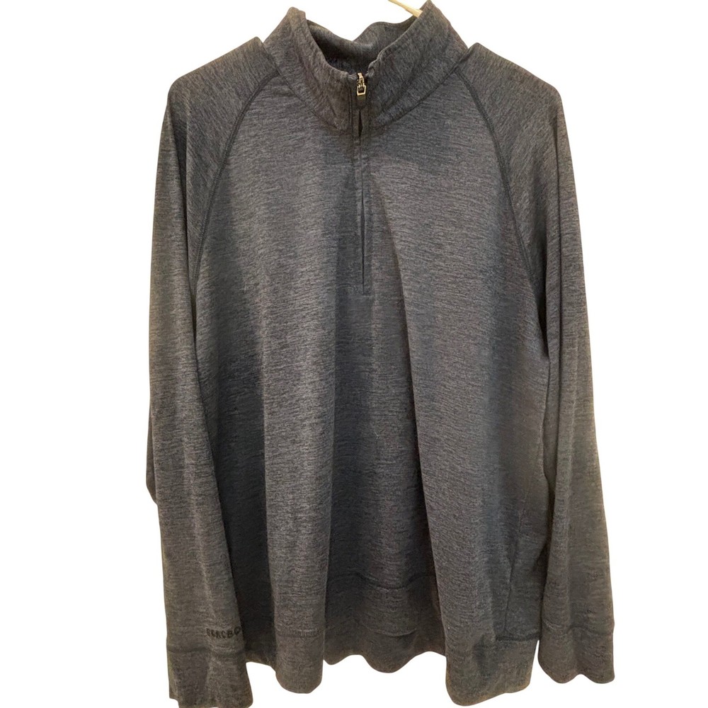 Bonobos Golf Mens Quarter Zip Pullover Heathered Navy Blue Large