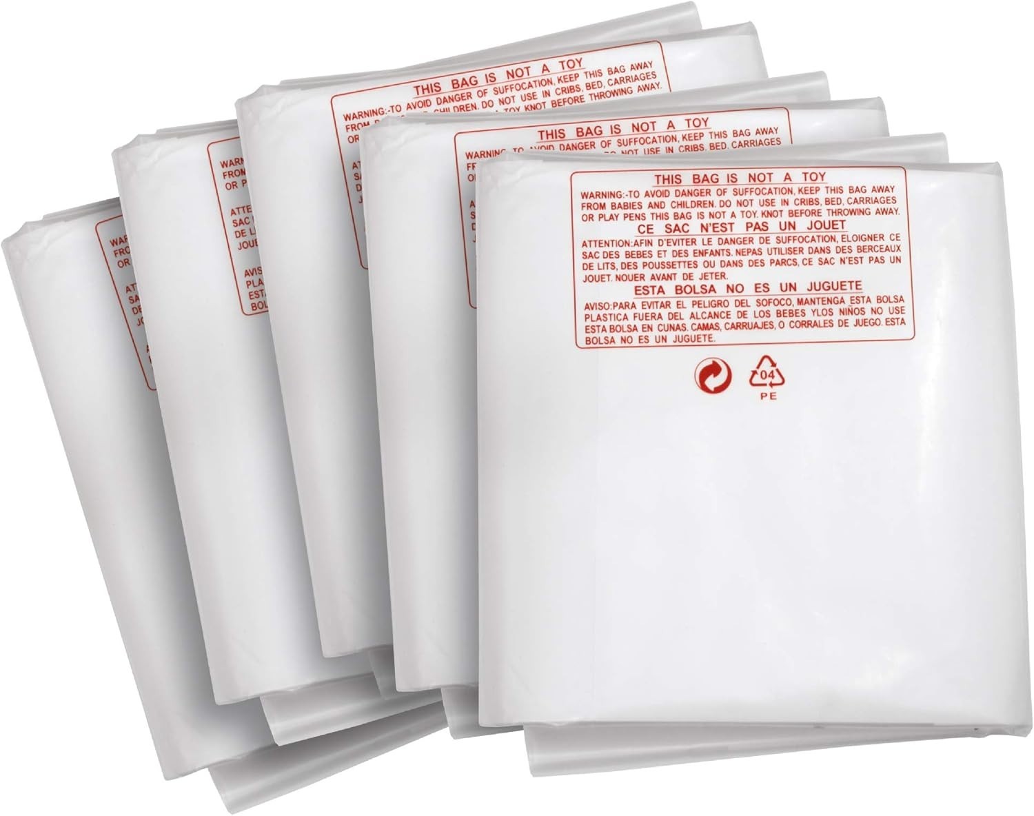 Clear Plastic Dust Collector Replacement Bag 5 Pack 20" Diameter by 43" Long