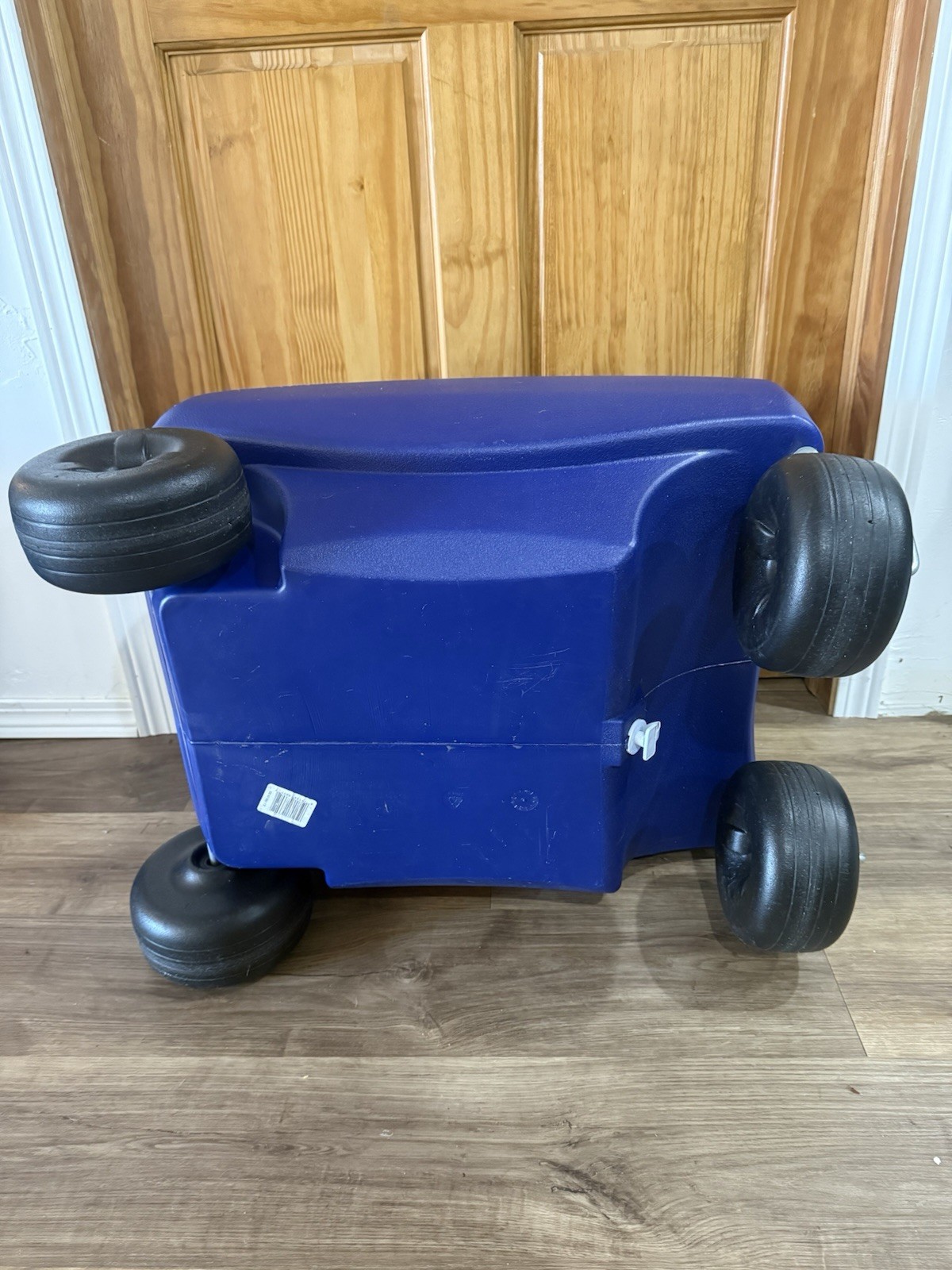 Rare 1996 Vintage Rubbermaid Rolling 60qt Cooler Wagon Blue/Green 4-Wheel 1860