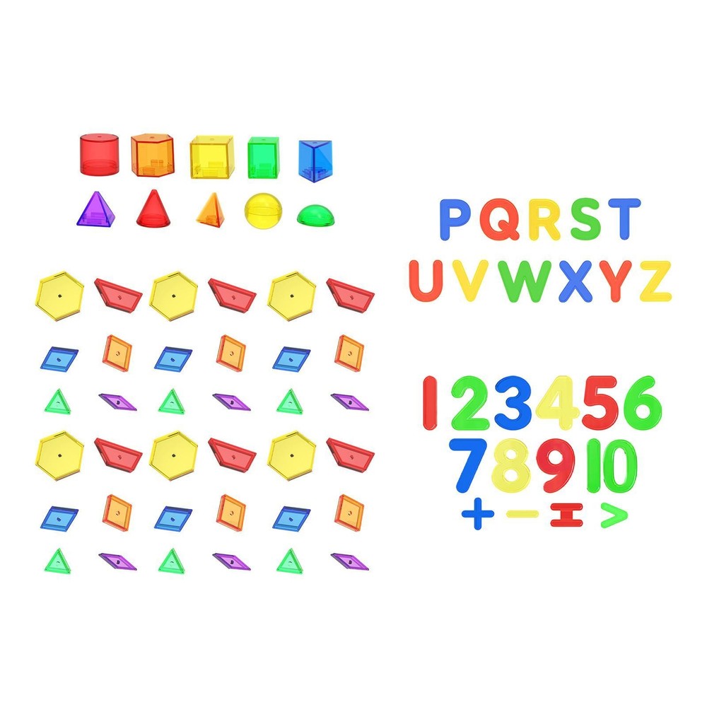 Semitransparent Pattern Blocks Colorful Solids Development Shapes Color Building