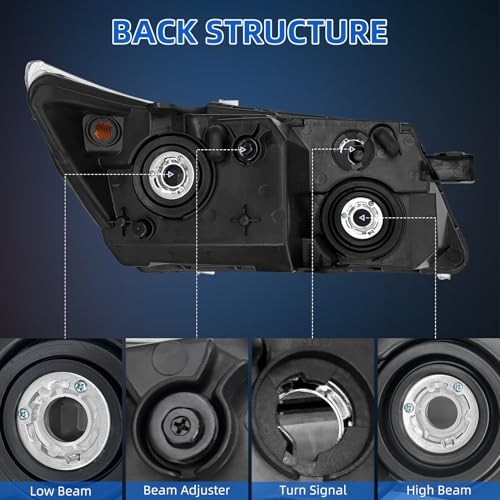 Headlight Assembly Compatible with 2009-2020 Dodge Journey Driver Left Side