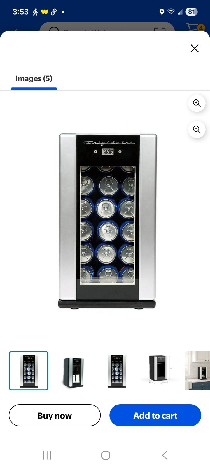 Frigidaire EFMIS567 Retro Beverage Fridge 18 Can Mini Cooler 4 Wine Bottle Works