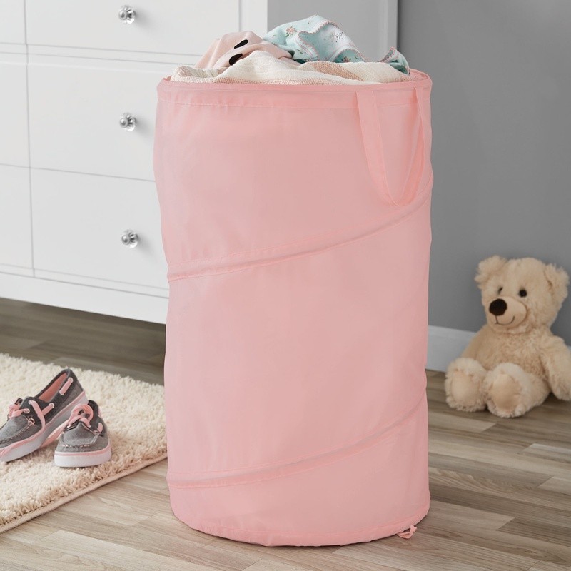 Pop Up Spiral Laundry Hamper Storage Basket Handles Durable Laundry Day Solution