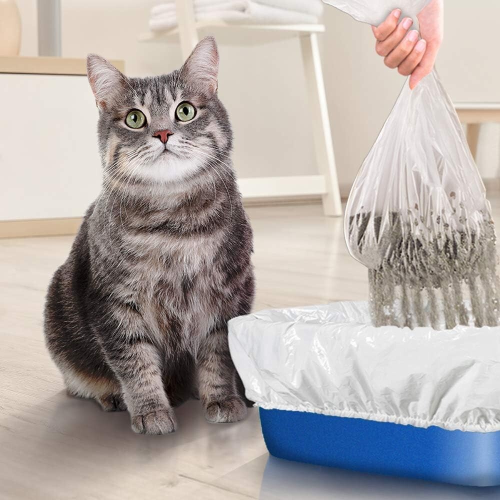 Kitty Cat Pan Disposable Elastic Sifting Liners- 5-Pack + 1 Solid Transfer-2Pack