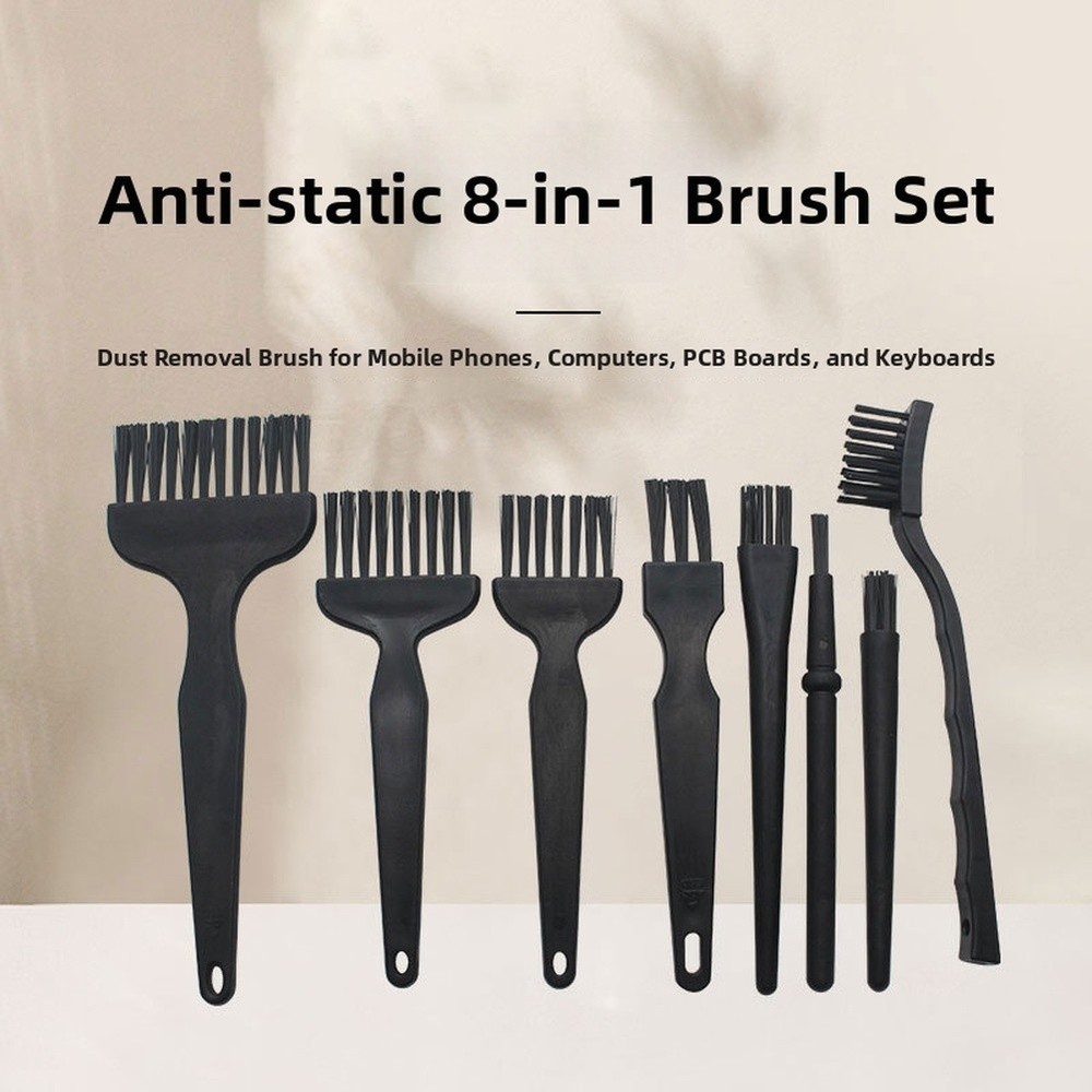 Anti Static Brush Set 8 Pieces for Keyboard Dust Removal and PCB Cleaning