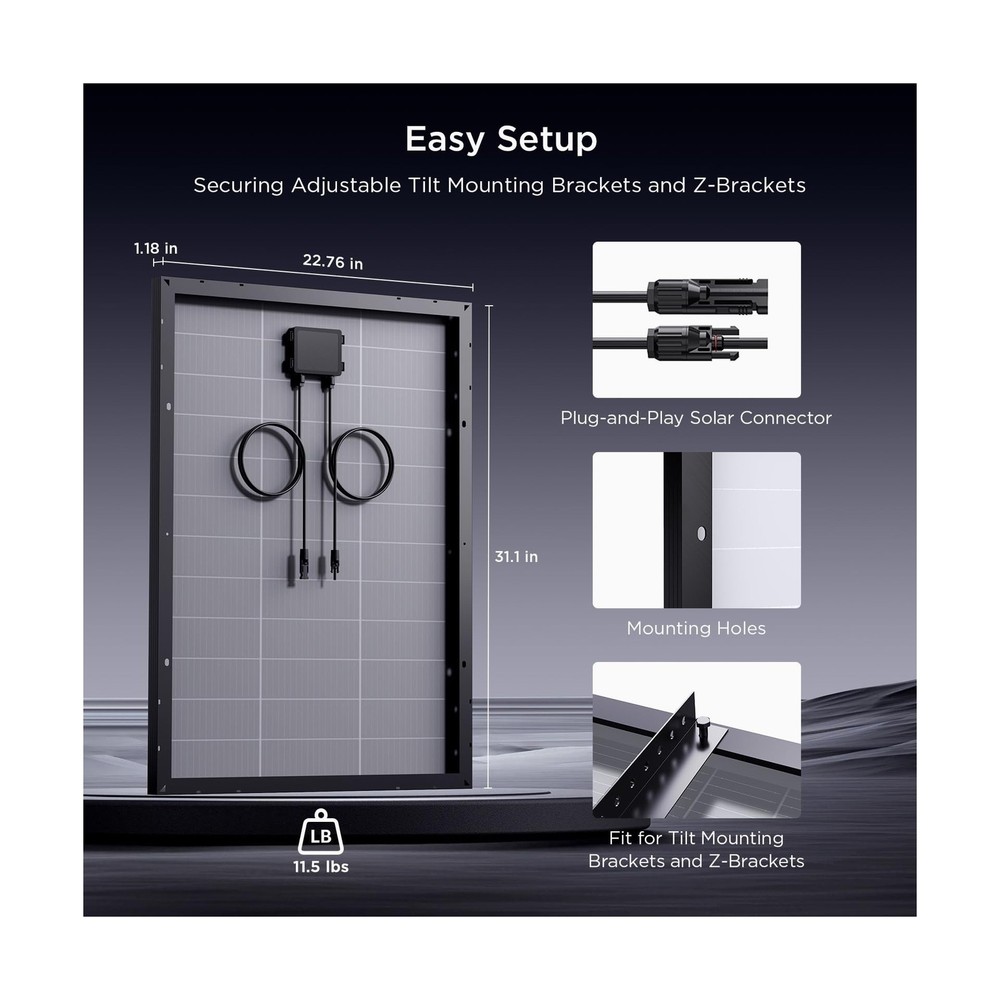 N-Type 16BB 200 Watt Solar Panel, 2Pcs Compact 12V 100W Solar Panel, 25% High...