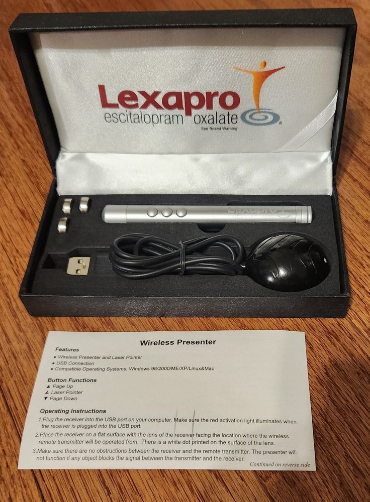 Lexapro Wireless Presenter And Laser Pointer With USB Receiver 