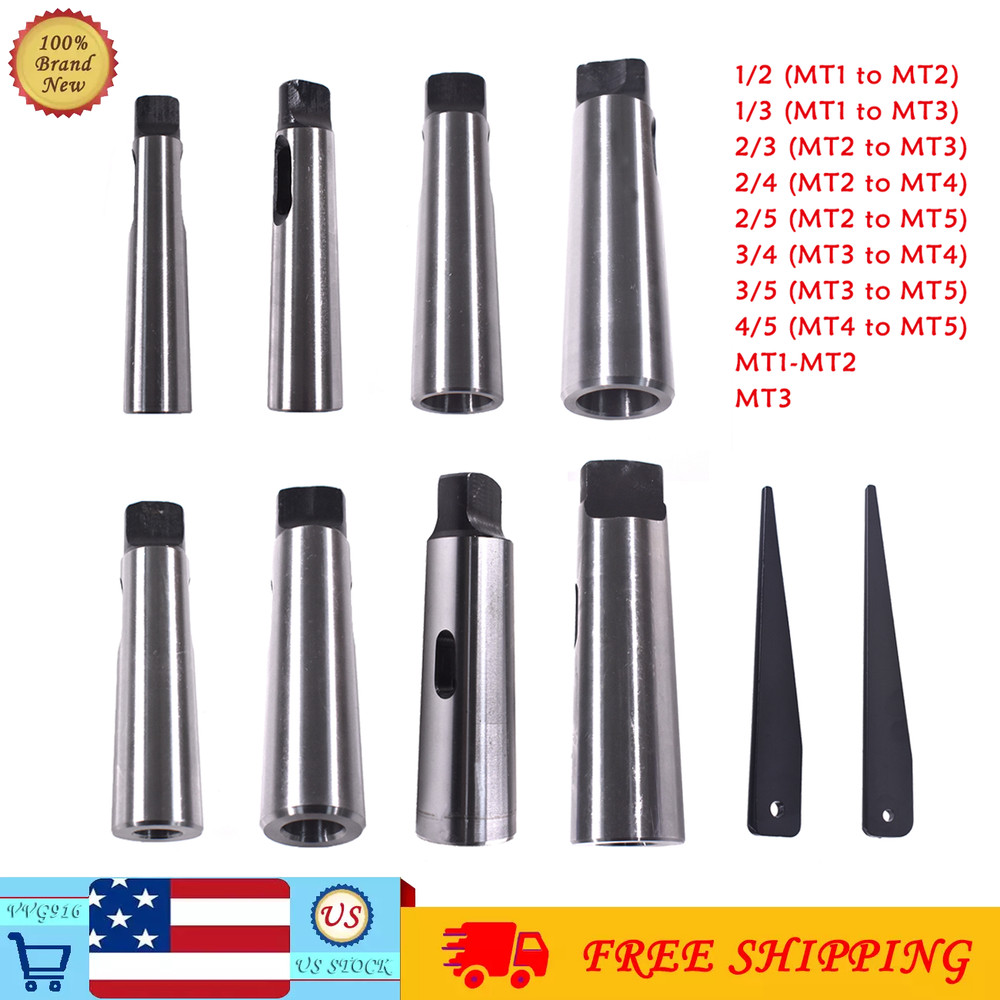 Arbor Morse Taper Adapter Drill + Sleeve Ejecting Drill Drift For Lathe