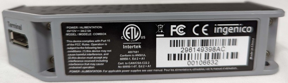 Ingenico Combox Magic Box POS Terminal Box - NO POWER SUPPLY