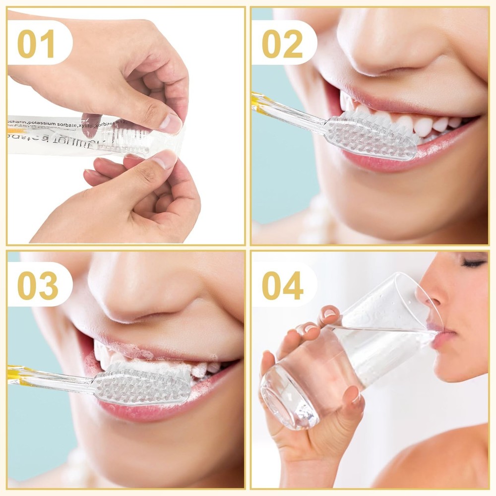 20pcs Prepasted Disposable Toothbrushes Bulk Individually Wrapped Pre Pasted ...