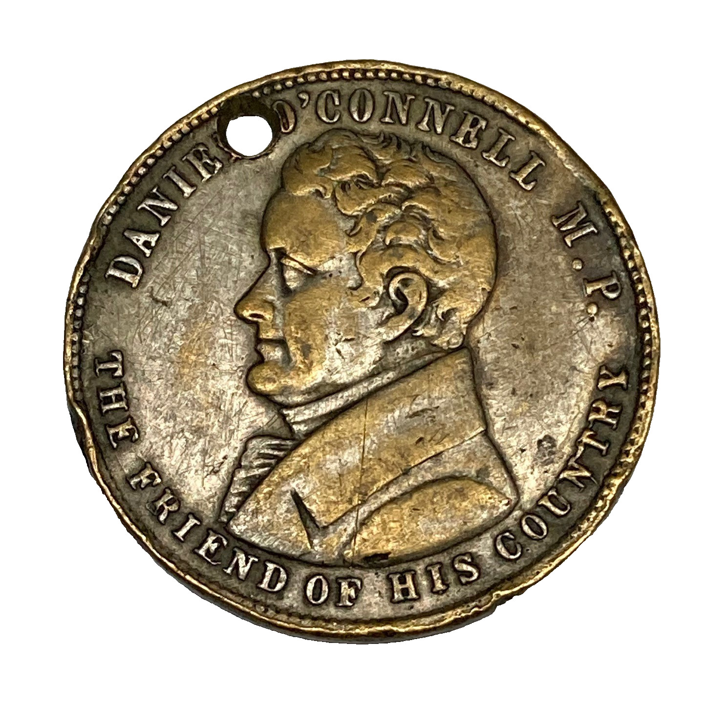 1847 brass medal Death of Daniel O’Connell Irish politician “The Liberator"