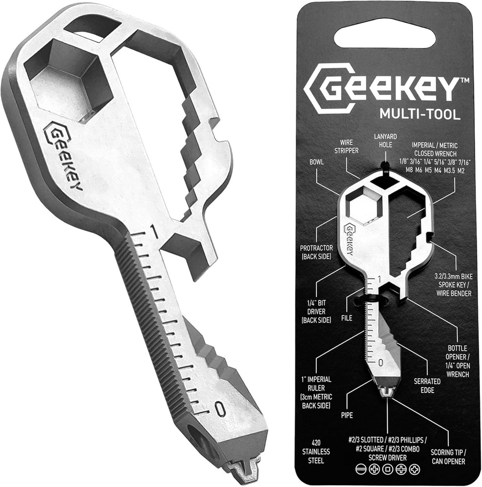 Keychain Multitool – EDC Tool with 16+ Functions | Small Bottle Opener keycha...
