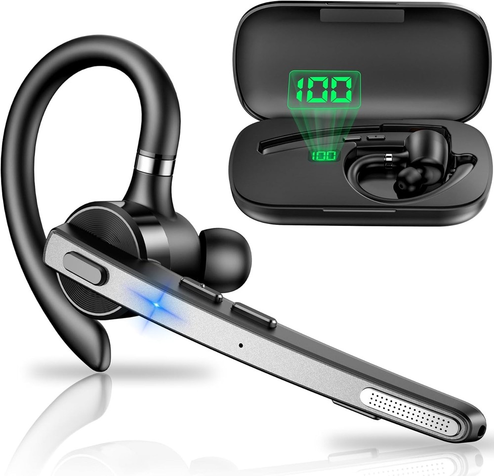 New Bee Bluetooth Headset V5.1 72H Talk Time Dual Mic with Mute Button for Busin