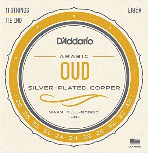 EJ95 D'Addario Oud 11-String Set Silver Plated Copper