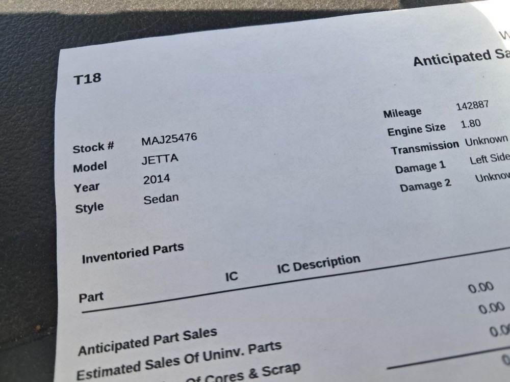 JETTA 2014 Glove Box 4840447