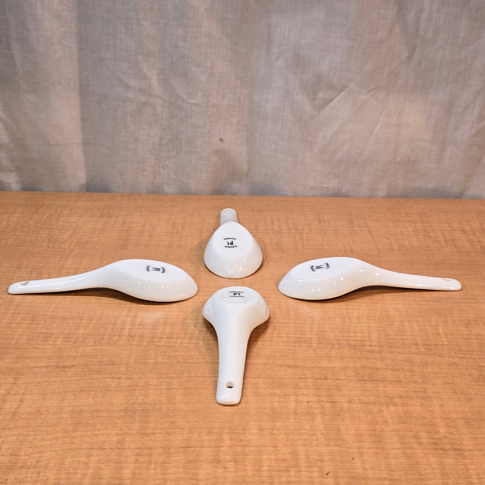 4 Saki Spoons Pier 1 China White Serving Spoon Liquid Display