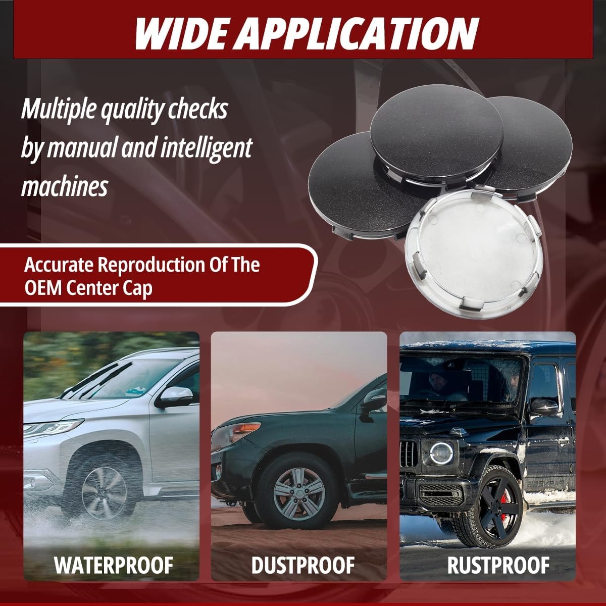 4PCS 83mm Wheel Center Caps Compatible with 2001-2017 Suburban Rim 9595891, OD:3